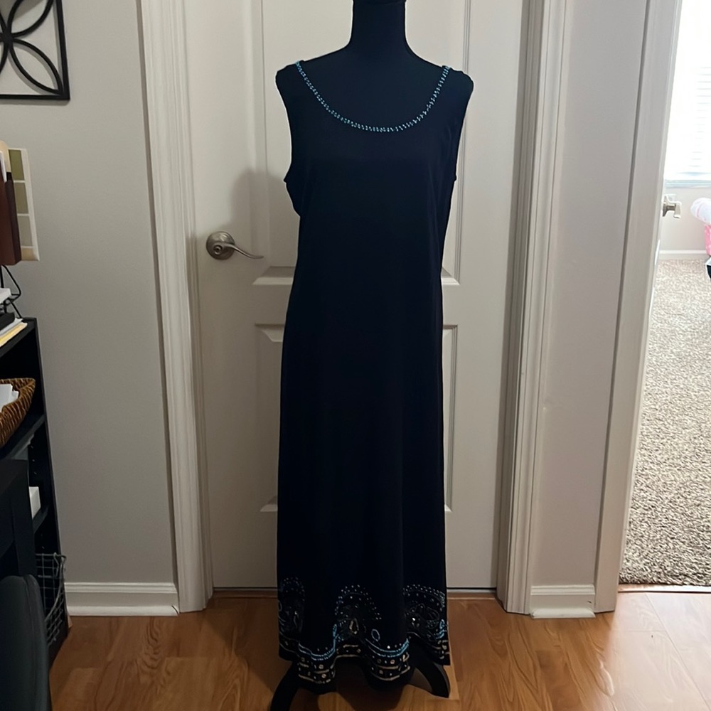 Ladies dress with multi colored stones